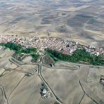 Veduta aerea di Troia attraversata in antico dalla Via Traiana, menzionata successivamente come 'Via Francigena'.